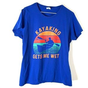 Port and Company Kayaking Graphic Crew Neck Tee Blue